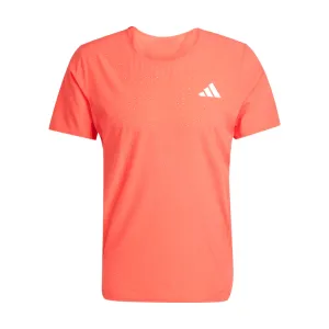 Adidas Men's Adizero Short Sleeved Running Tee in Red SS25