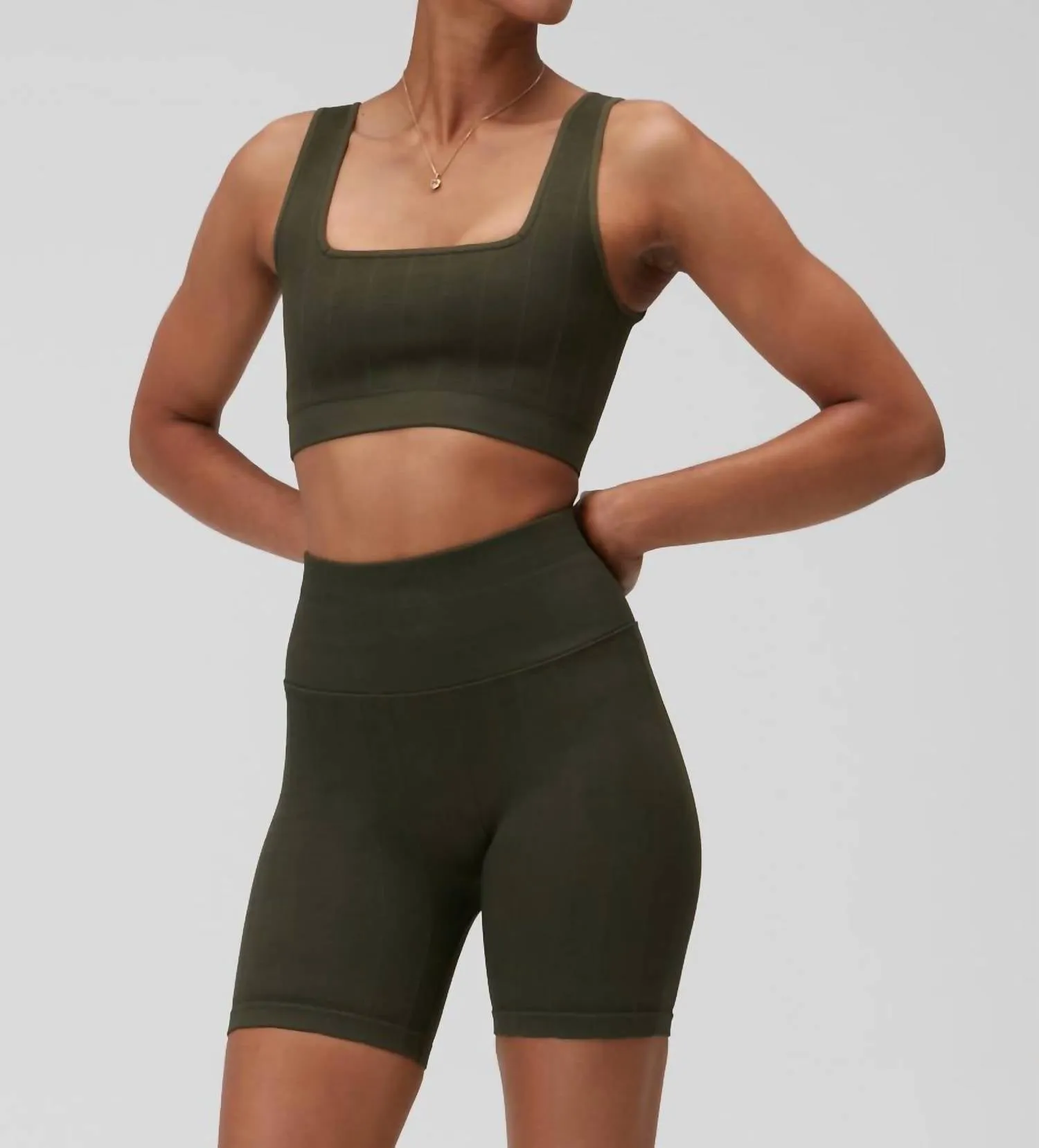 Amara Wide Rib Bra In Leaf