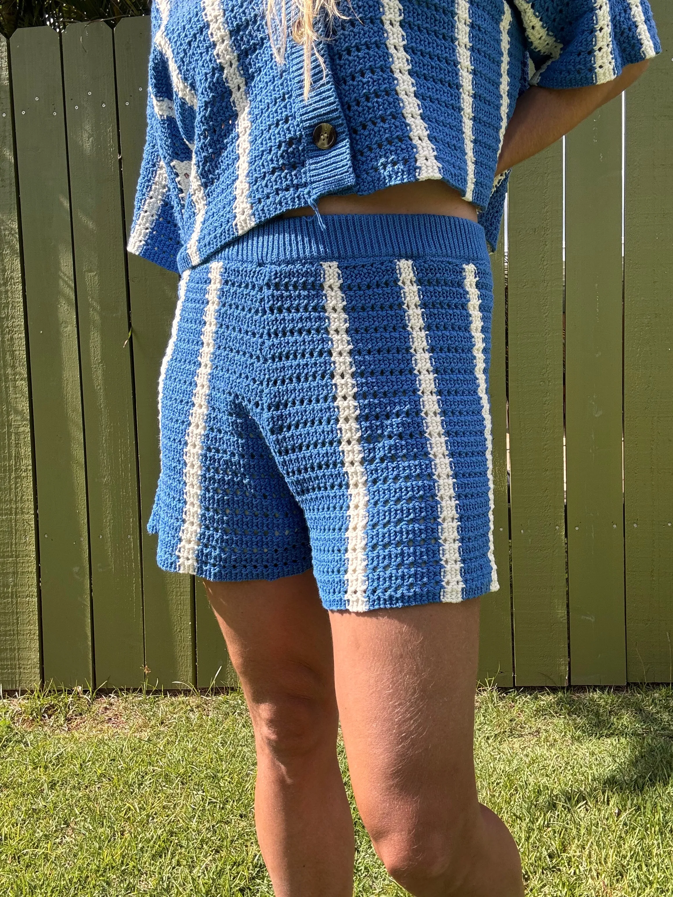 Azure Lines Sweater Shorts