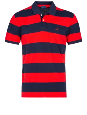 Barstripe Pique Shortsleeve Rugger Bright Red