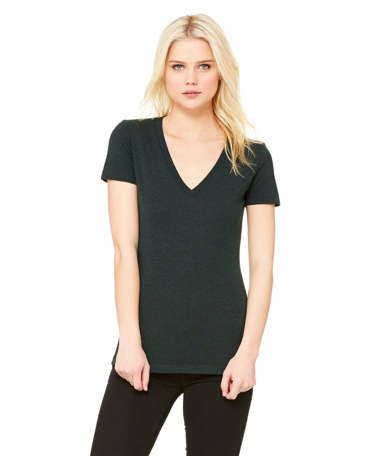 Bella   Canvas 8435 Ladies' Triblend Short-Sleeve Deep V-Neck T-Shirt