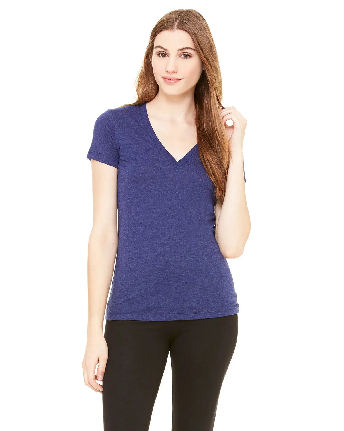 Bella   Canvas 8435 Ladies' Triblend Short-Sleeve Deep V-Neck T-Shirt