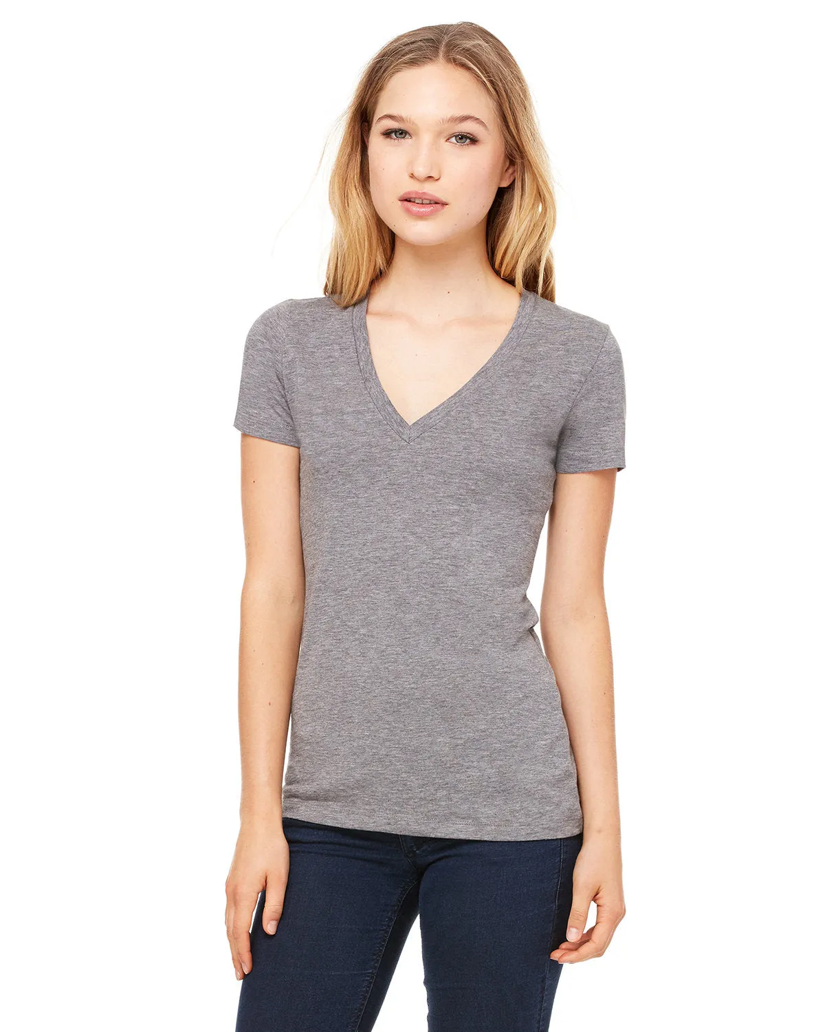 Bella   Canvas 8435 Ladies' Triblend Short-Sleeve Deep V-Neck T-Shirt