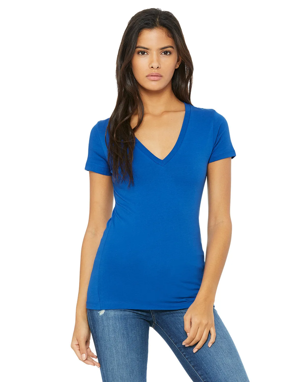 Bella   Canvas B6035 Ladies' Jersey Short-Sleeve Deep V-Neck T-Shirt