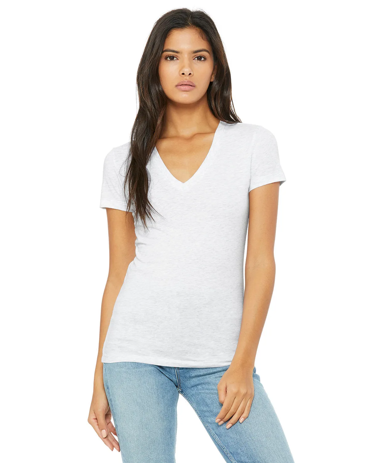 Bella   Canvas B6035 Ladies' Jersey Short-Sleeve Deep V-Neck T-Shirt