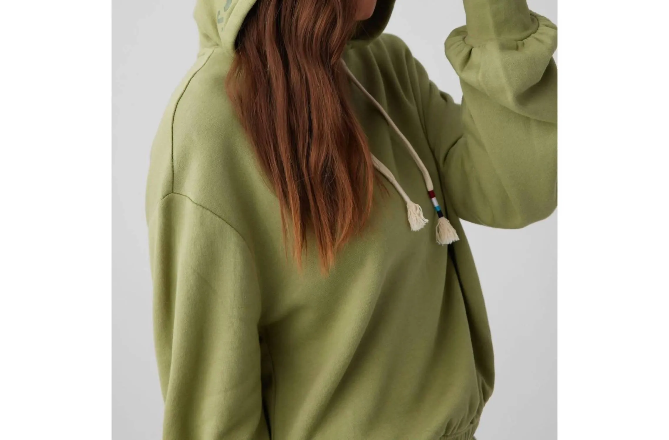 Billow Crop Hoodie In Fatigue