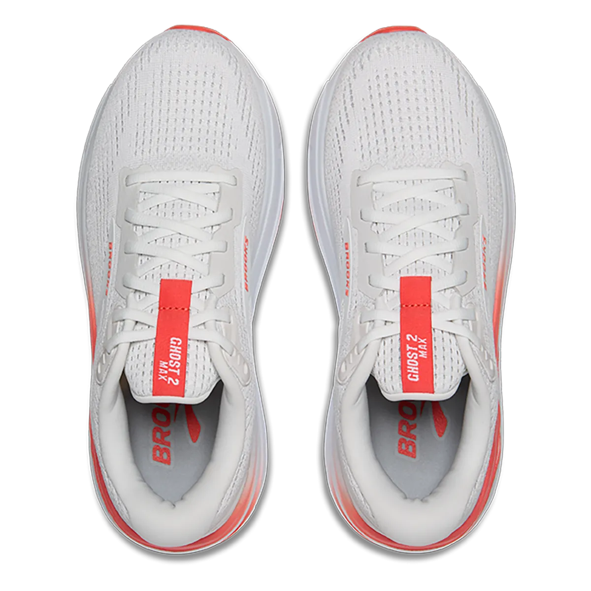 Brooks Ghost Max 2 - White - Hot Coral