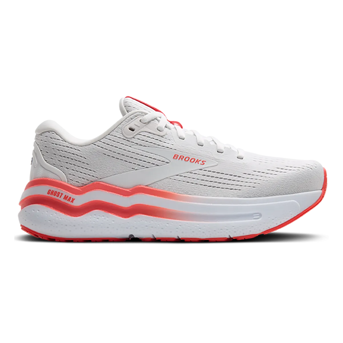 Brooks Ghost Max 2 - White - Hot Coral