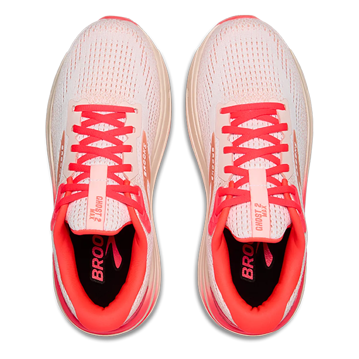 Brooks Ghost Max 2 - White - Peach - Coral