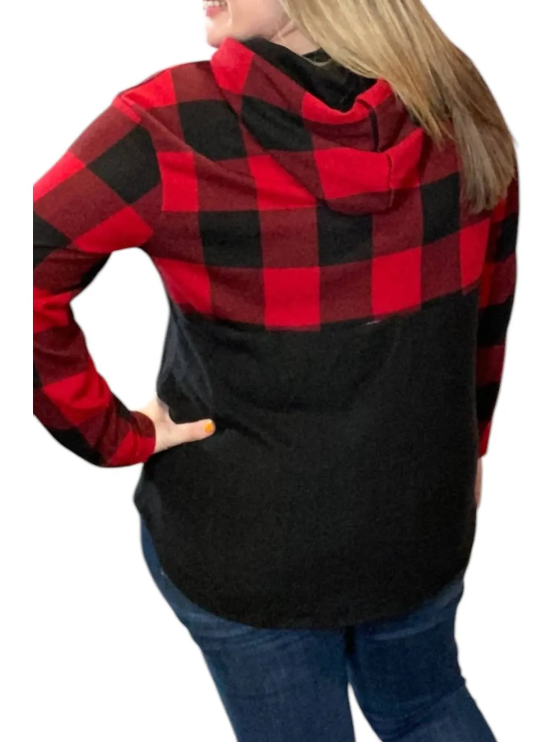 Buffalo Plaid Hoodie In Red/black
