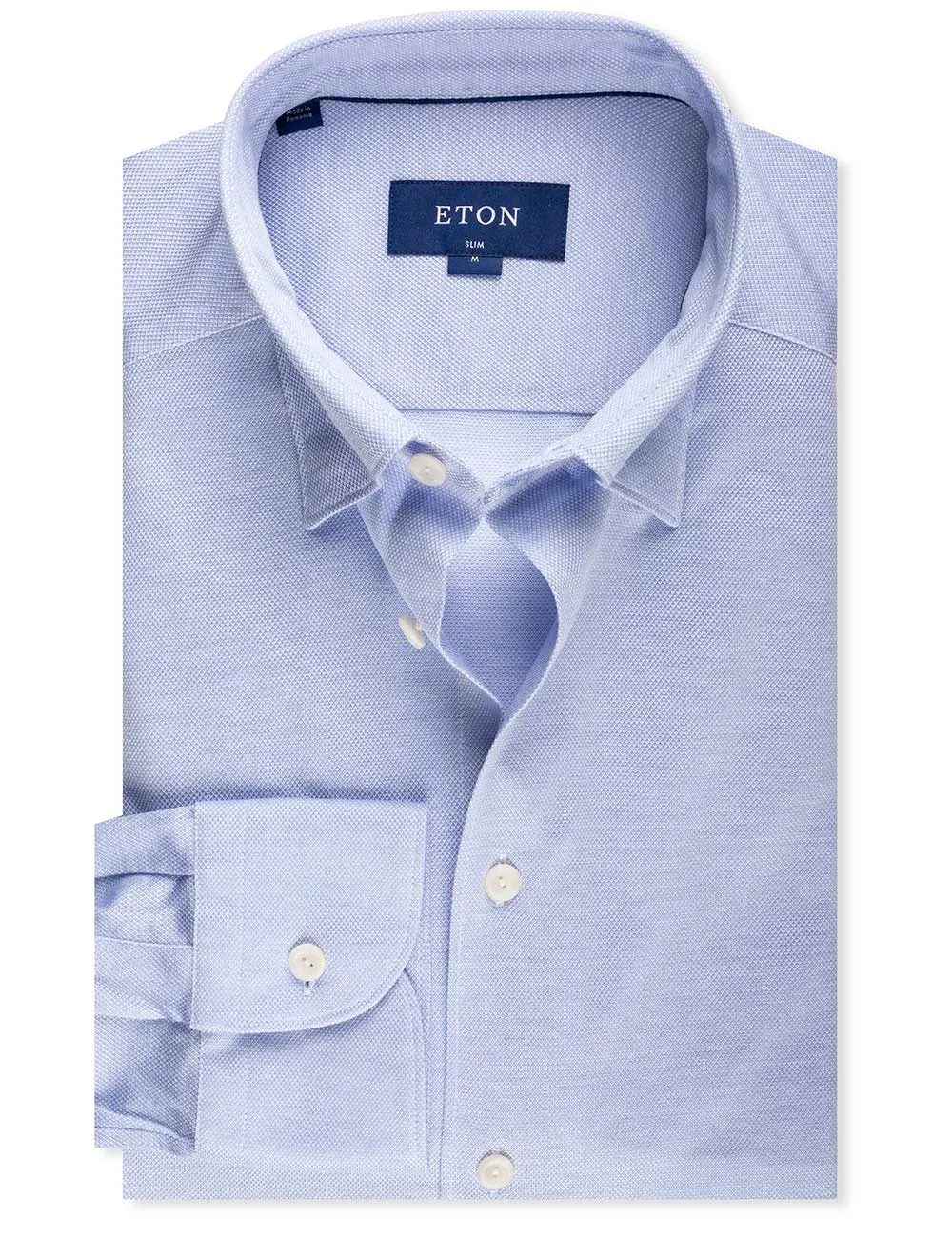 Button Under Jersey Slim Fit Shirt Blue