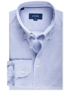 Button Under Jersey Slim Fit Shirt Blue