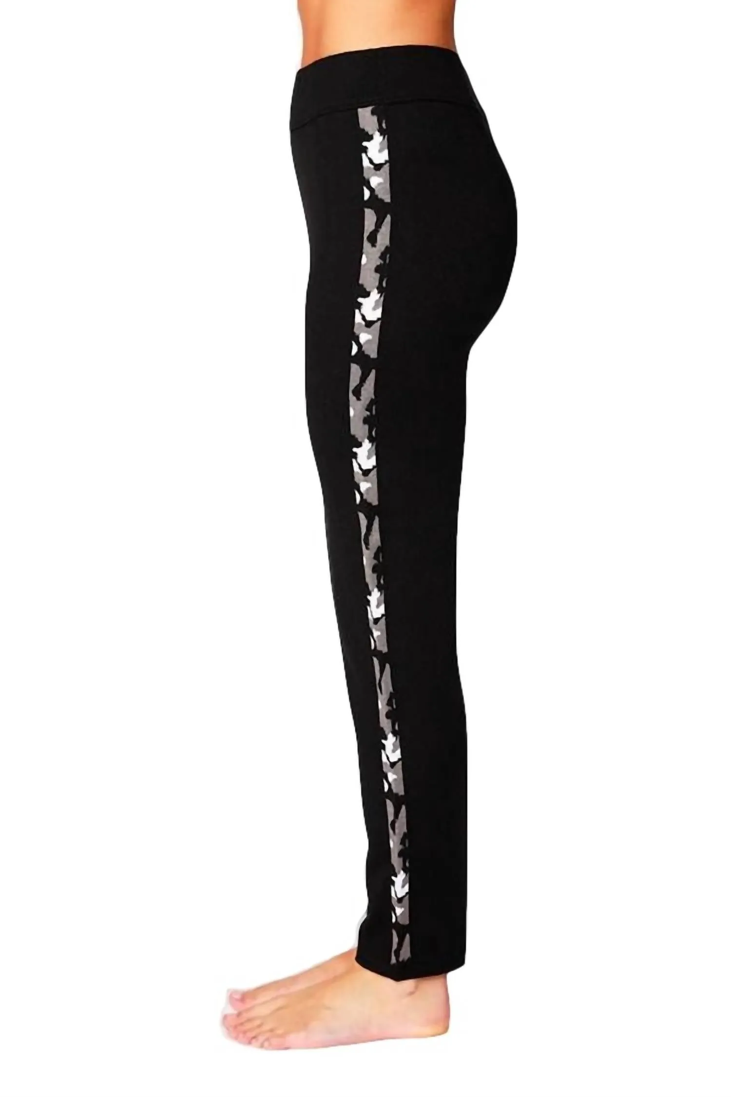 Camo Trim Track Pant In Black