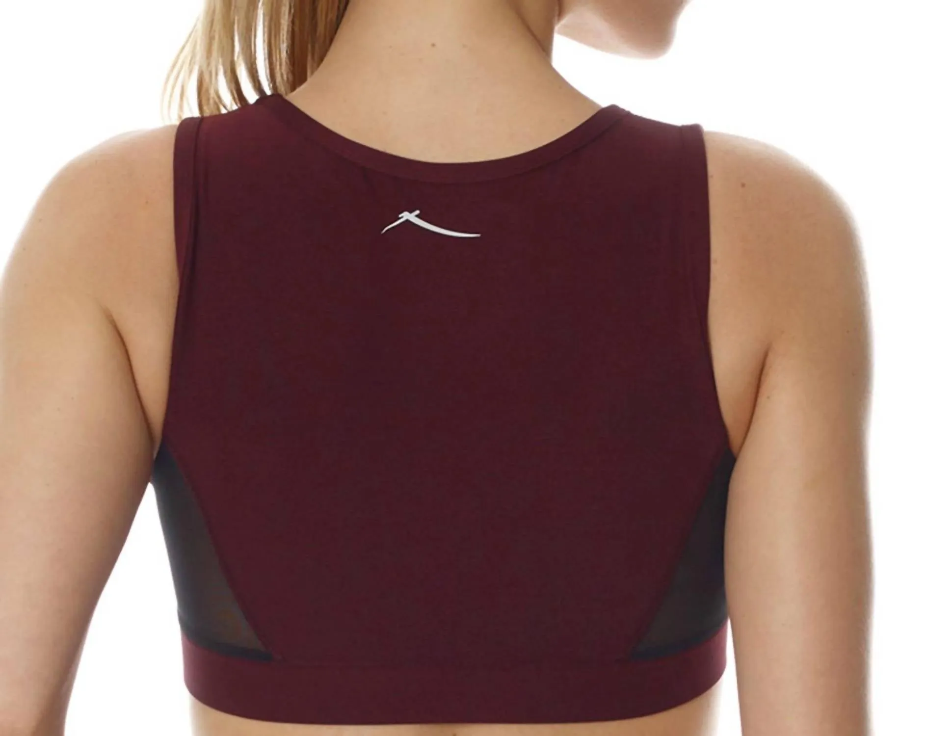 Chrome Star Mesh Low Impact Sports Bra In Red