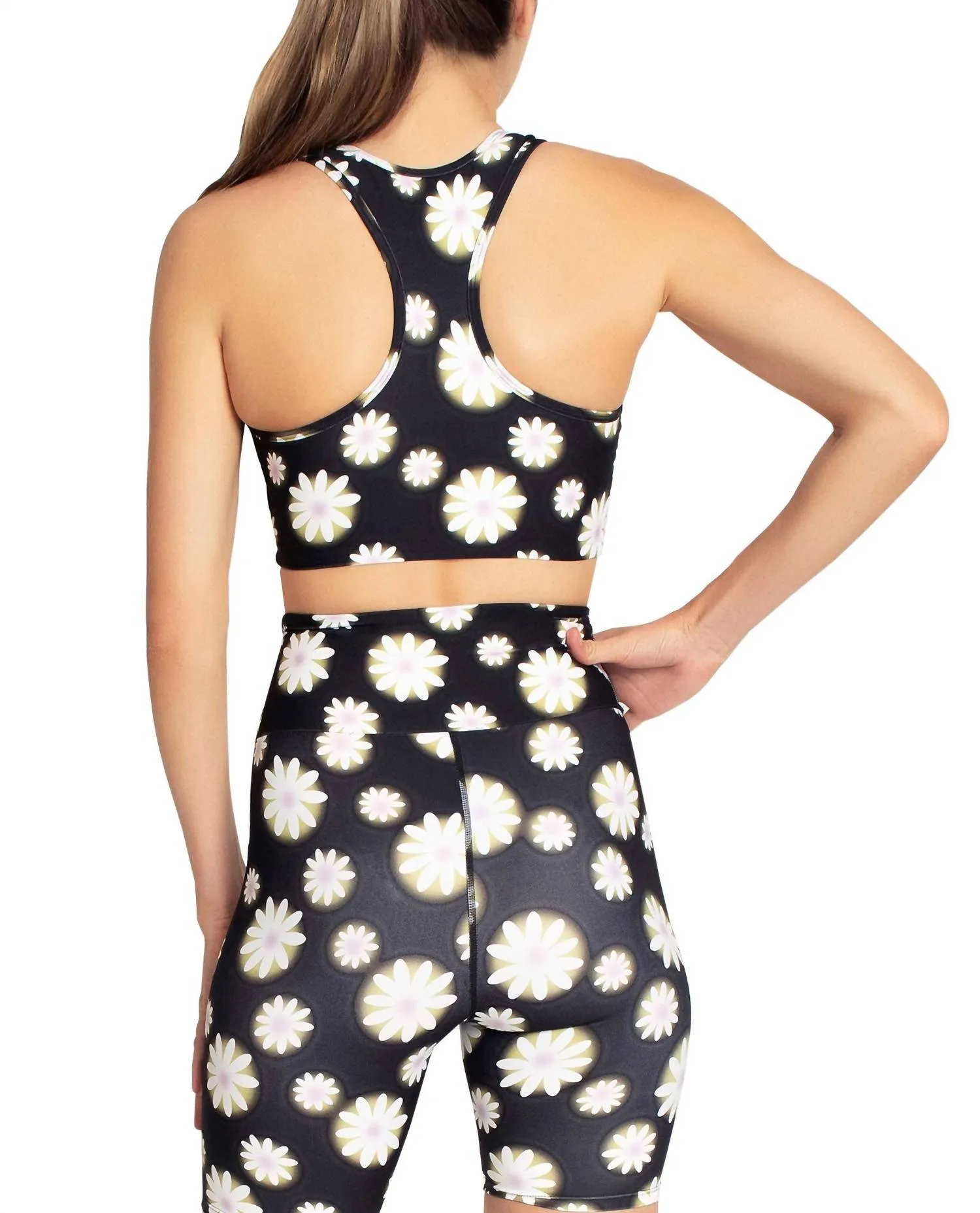 Cut Out Racerback Sports Bra In Hazy Daisy