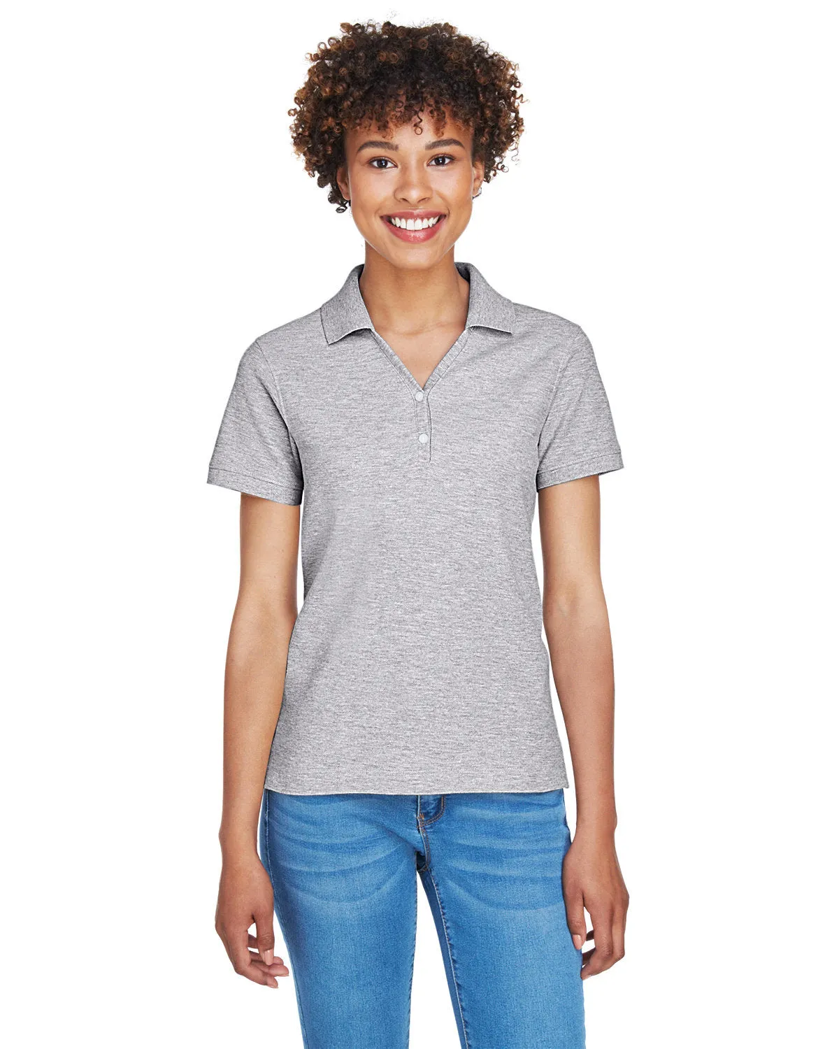 Devon & Jones D100W Ladies' Pima Piqu Y-Collar Polo