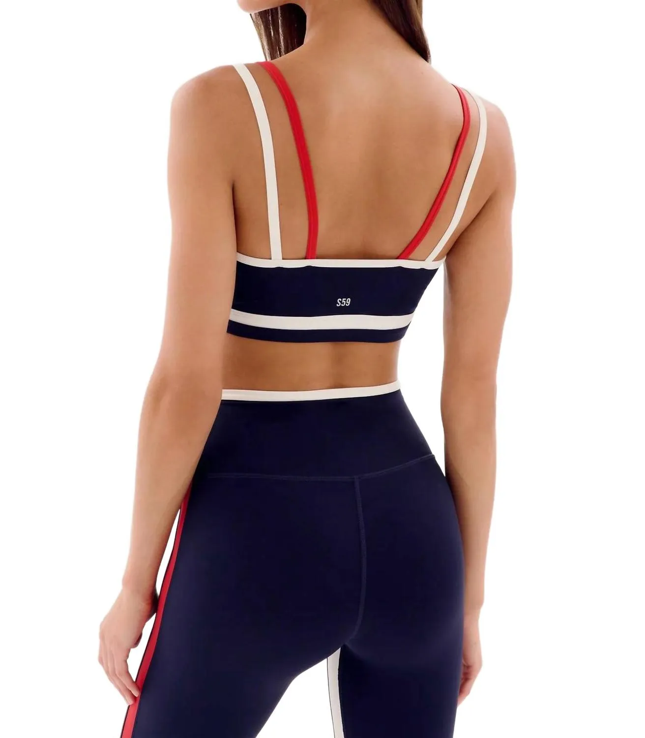 Eva Rigor Double Strap Bra In Indigo/ White