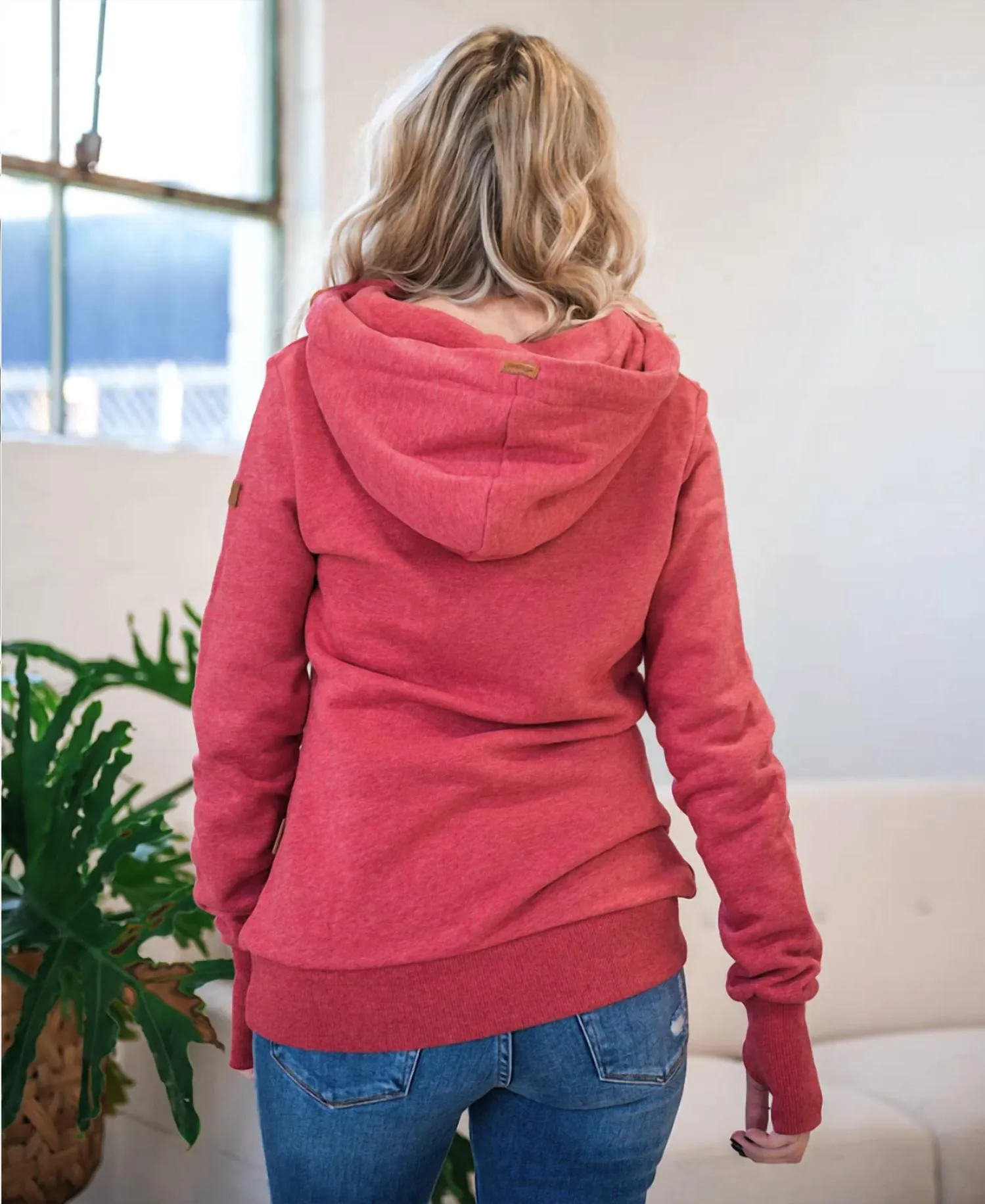 Evalina Half Zip Hoodie In Chilli