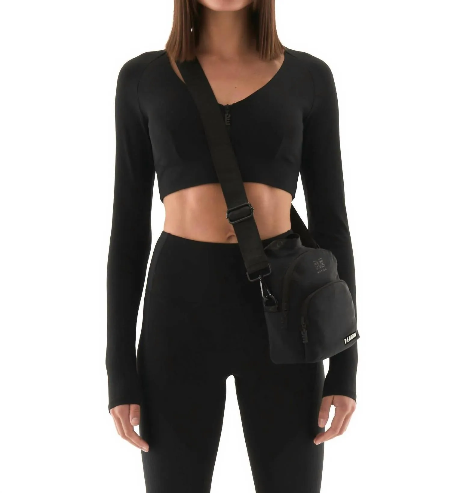 Half Dome Long Sleeve Top In Black