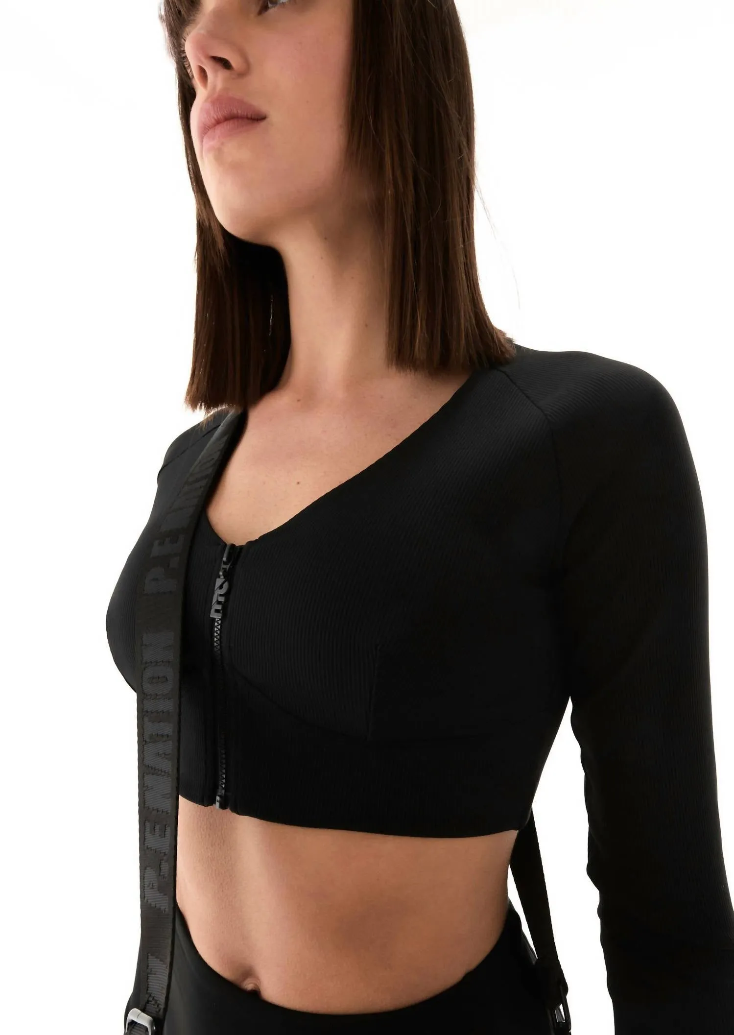 Half Dome Long Sleeve Top In Black