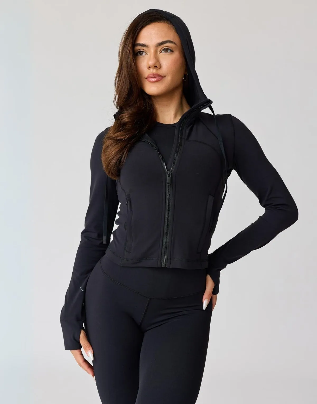 Hera Zip Up Crop Hoodie