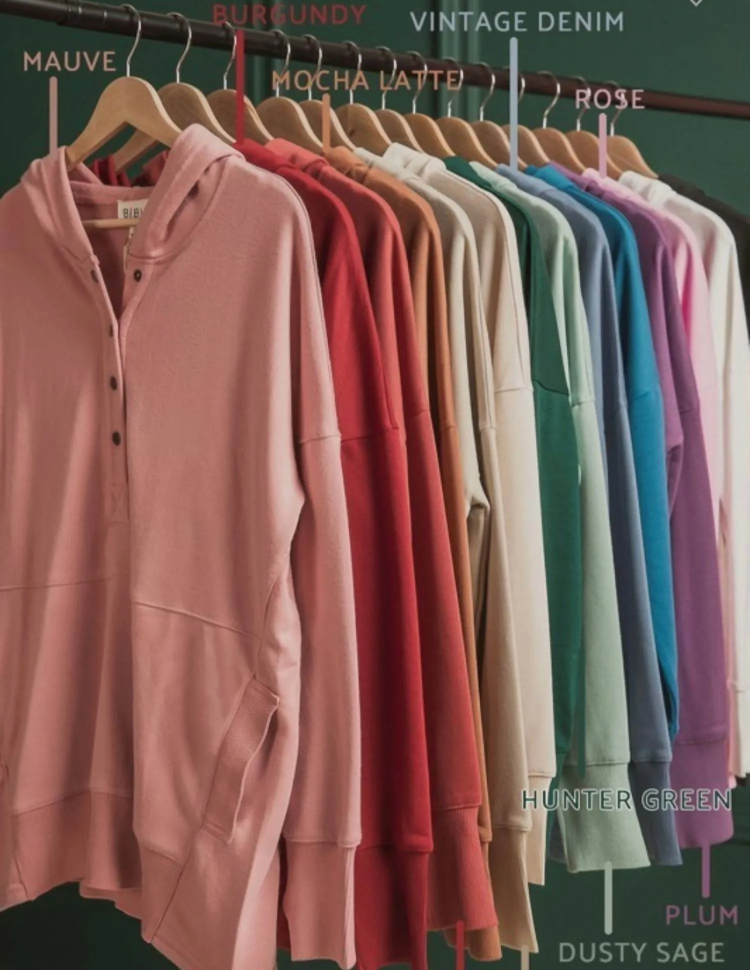 Hooded Pullover In Teal