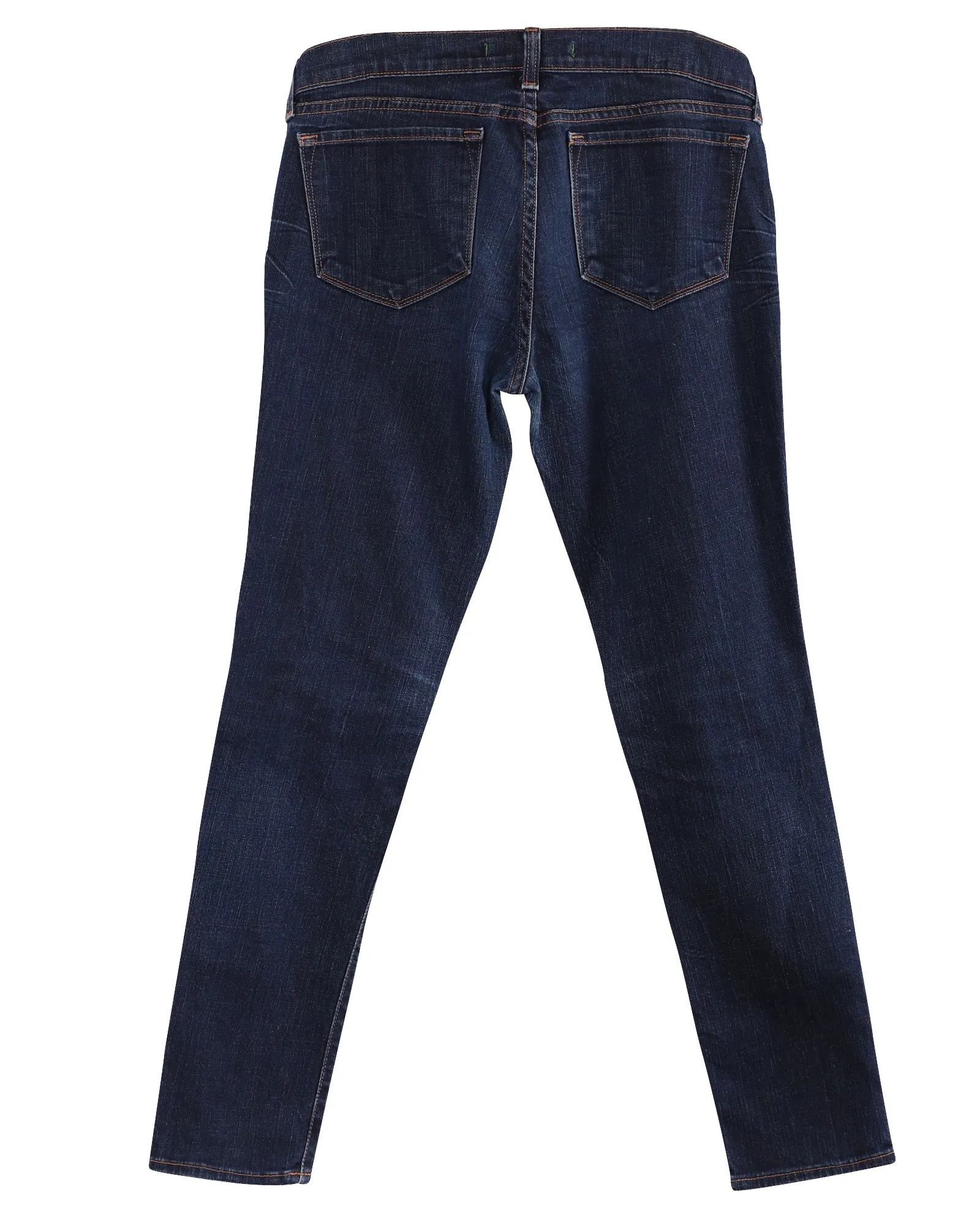 J Brand Mid Rise Skinny Cut Jeans in Blue Cotton Denim