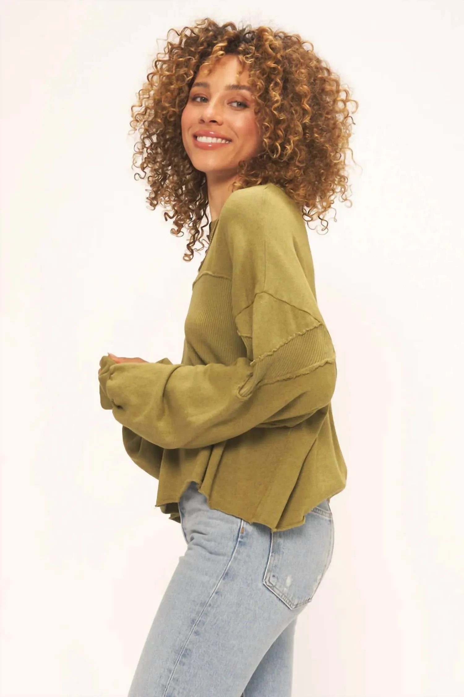 Jai Seamed Sweatshirt In Seaweed