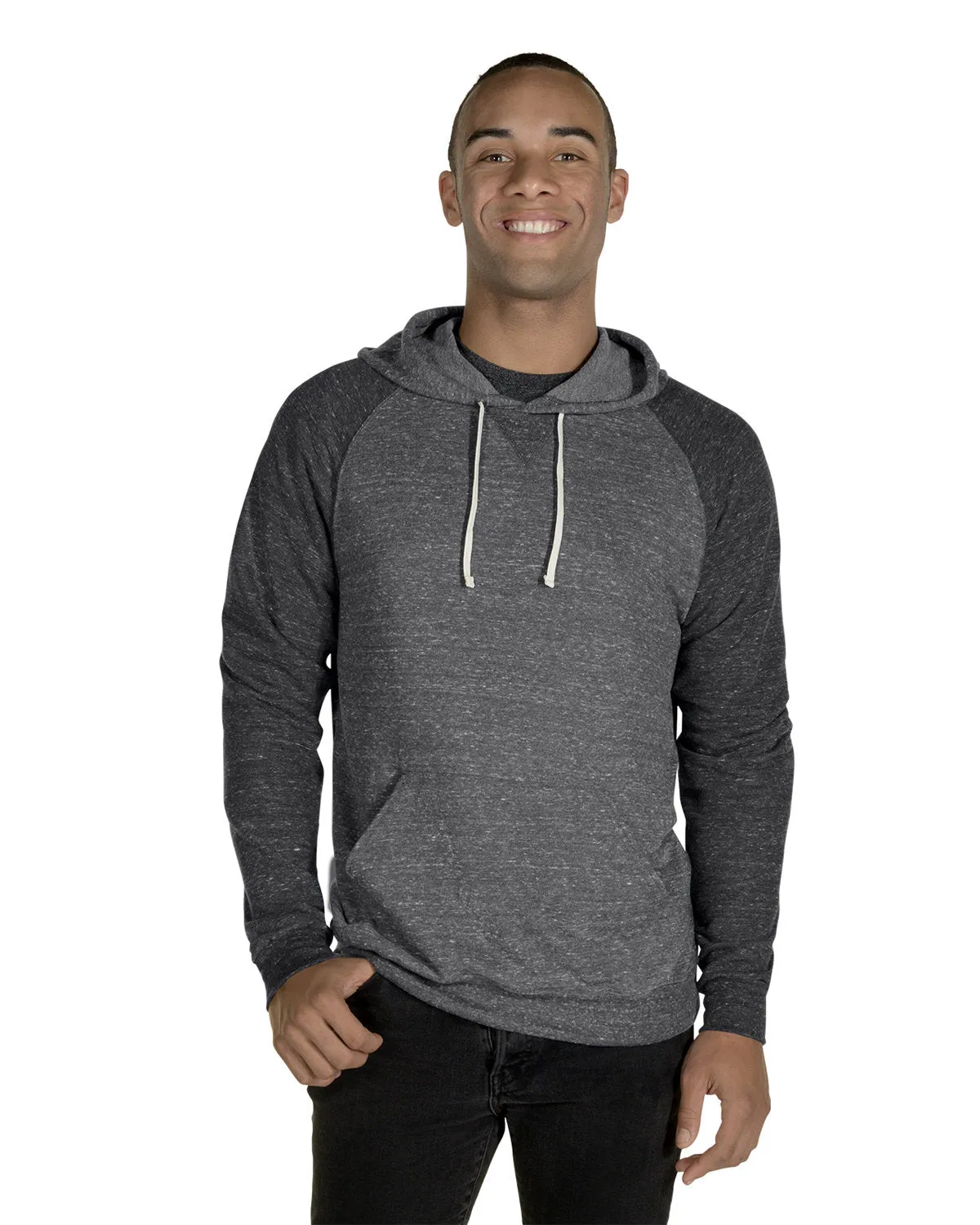 Jerzees 90MR Adult Snow Heather Raglan Hooded Sweatshirt