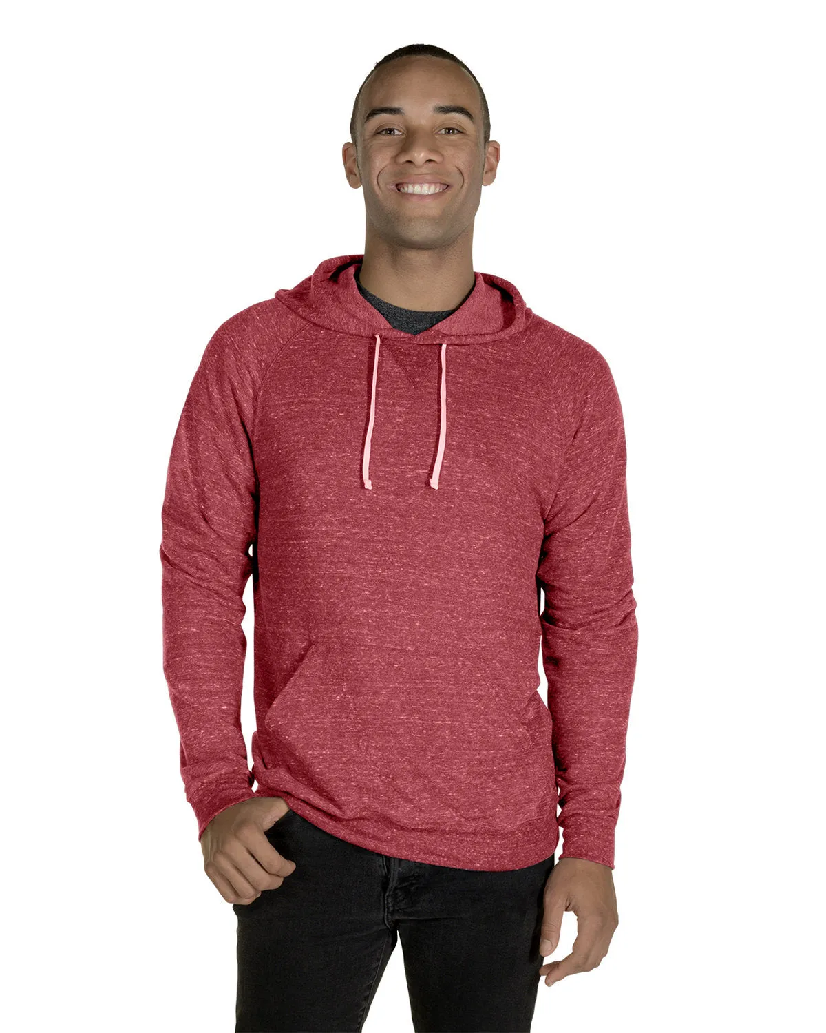 Jerzees 90MR Adult Snow Heather Raglan Hooded Sweatshirt