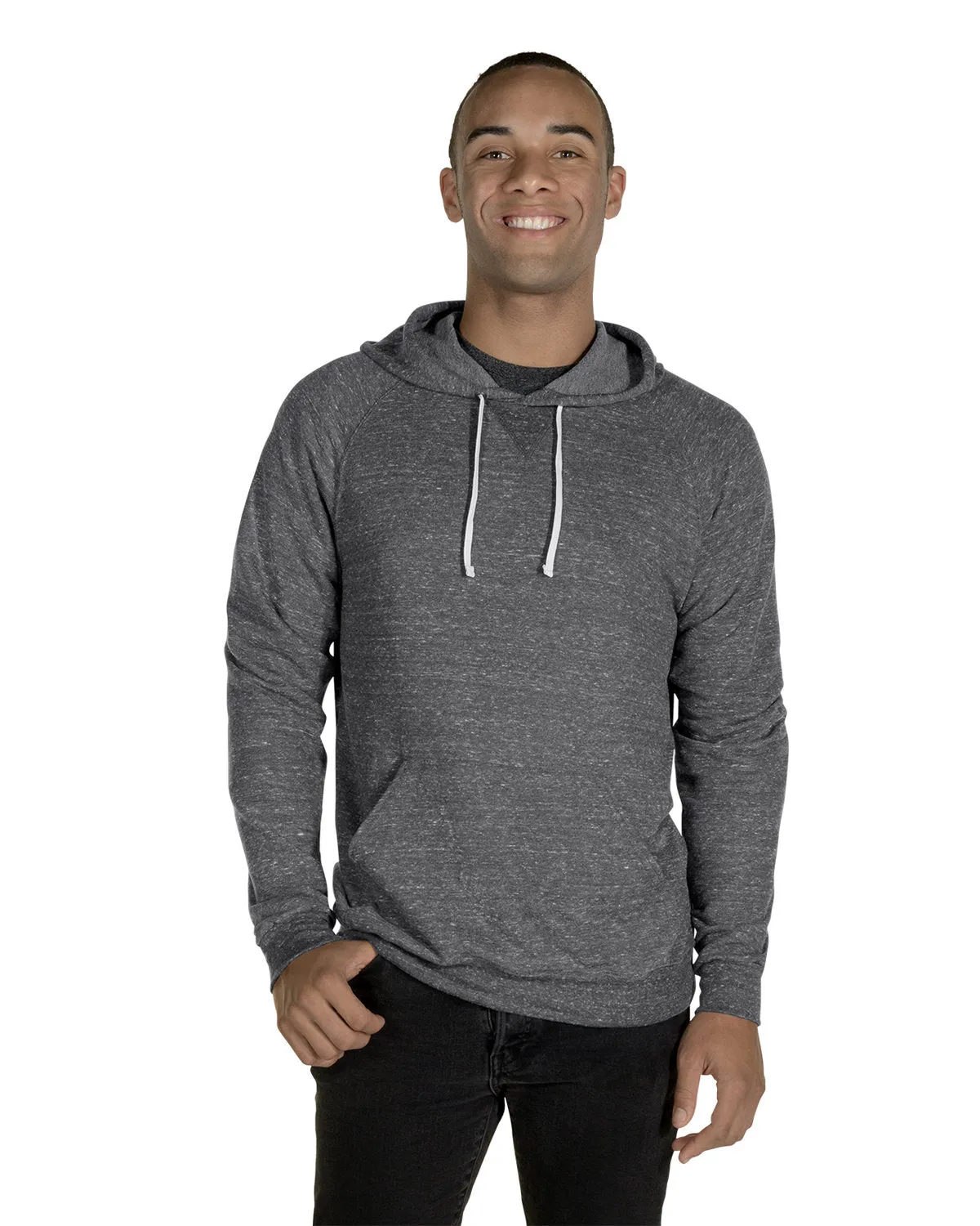 Jerzees 90MR Adult Snow Heather Raglan Hooded Sweatshirt