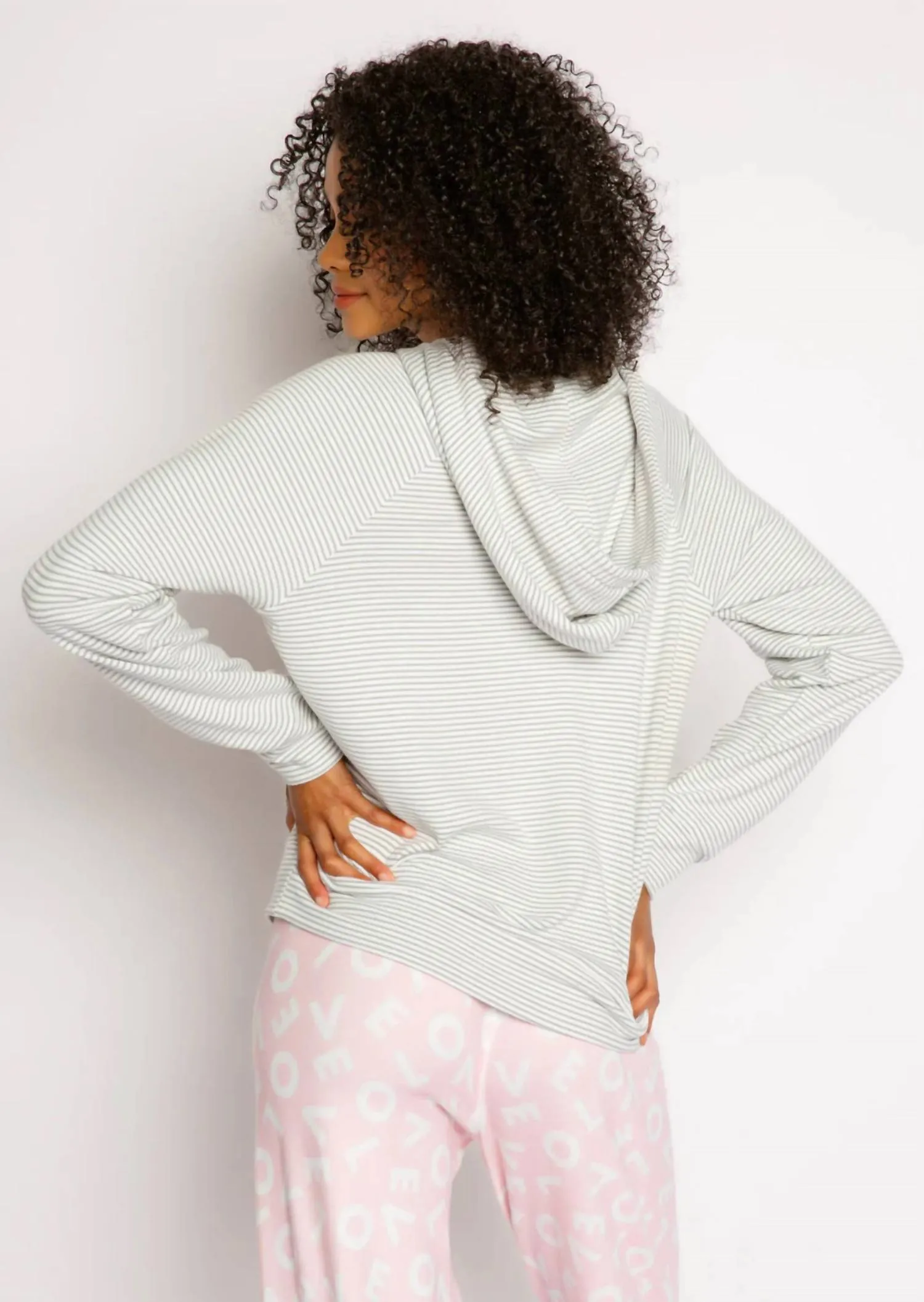 Live Life Gratefully Hoodie In Light Grey