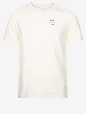 Logo Script Short Sleeve T-Shirt Cream