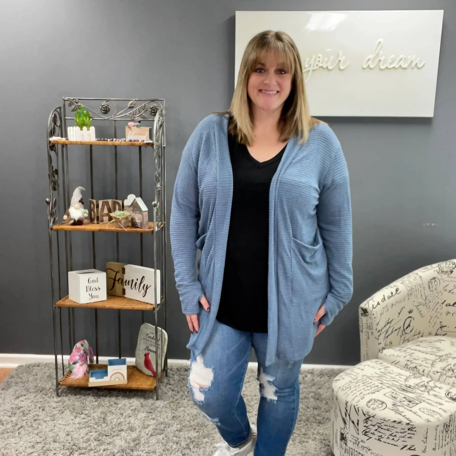 Lola Cardigan In Denim