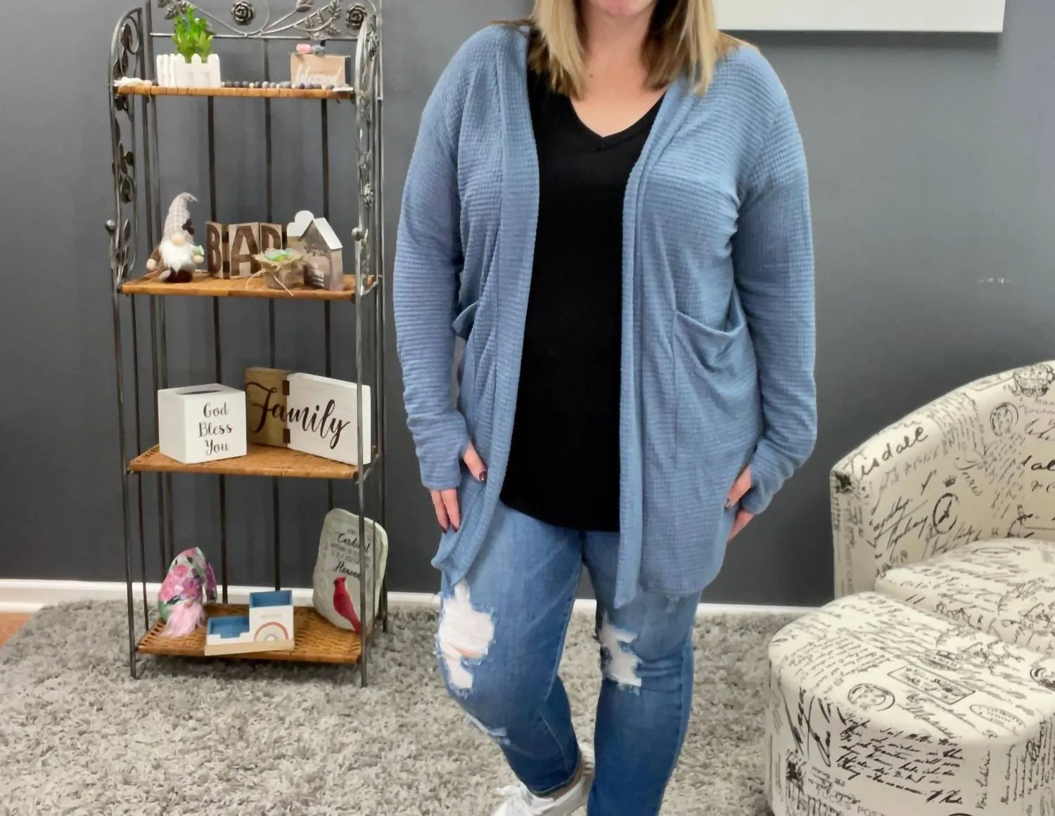 Lola Cardigan In Denim