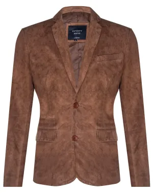 Mens Blazer Suede Jacket Soft Italian Leather Coat