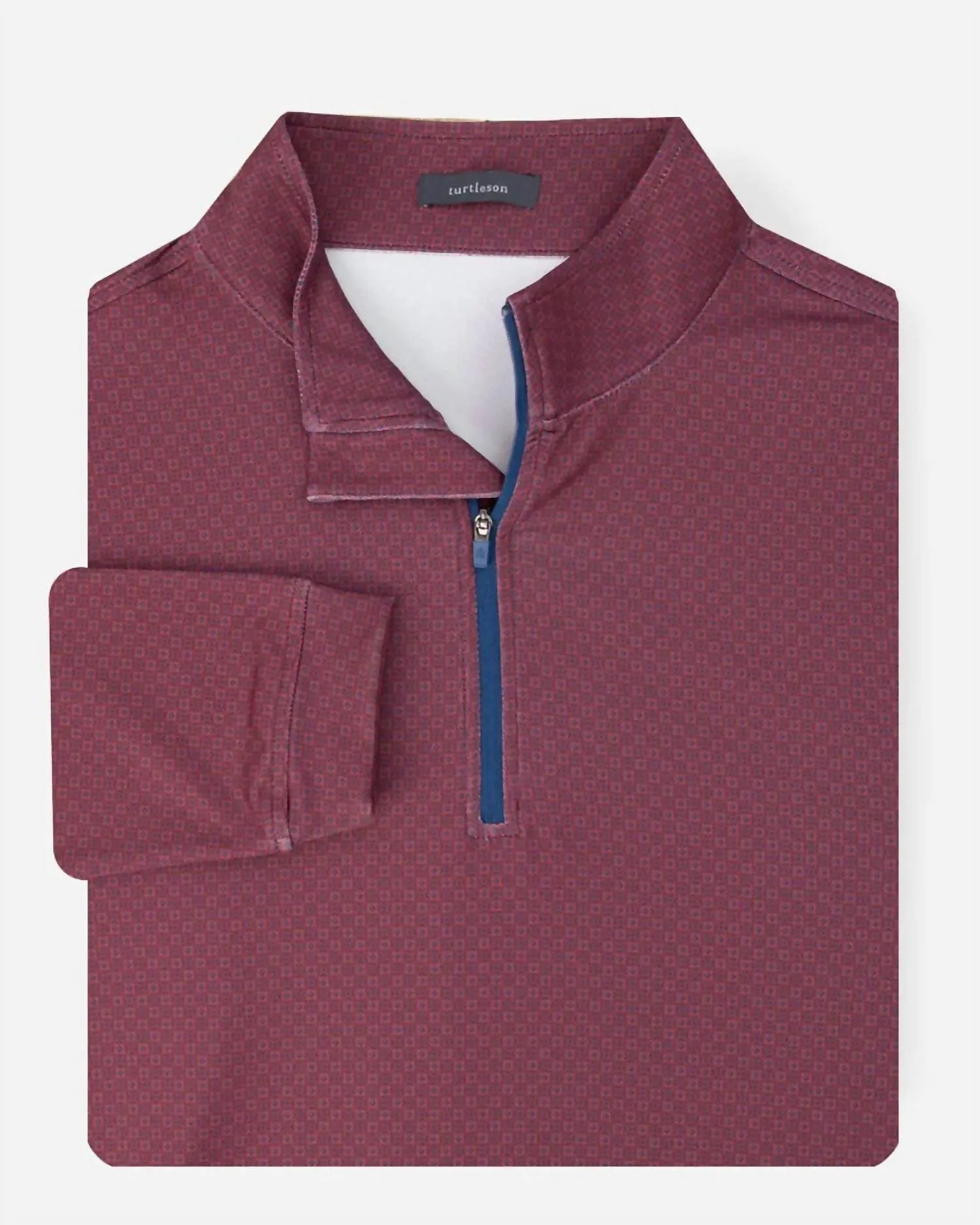 Men's Nate Quater Zip Pullover In Navy/red