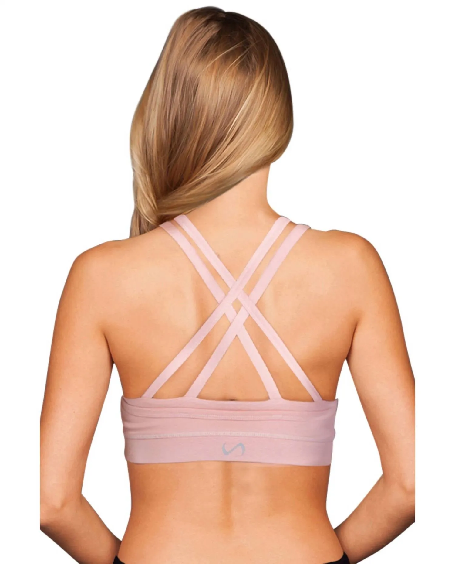 Mesh Overlay Vice Low Impact Sports Bra In Blush