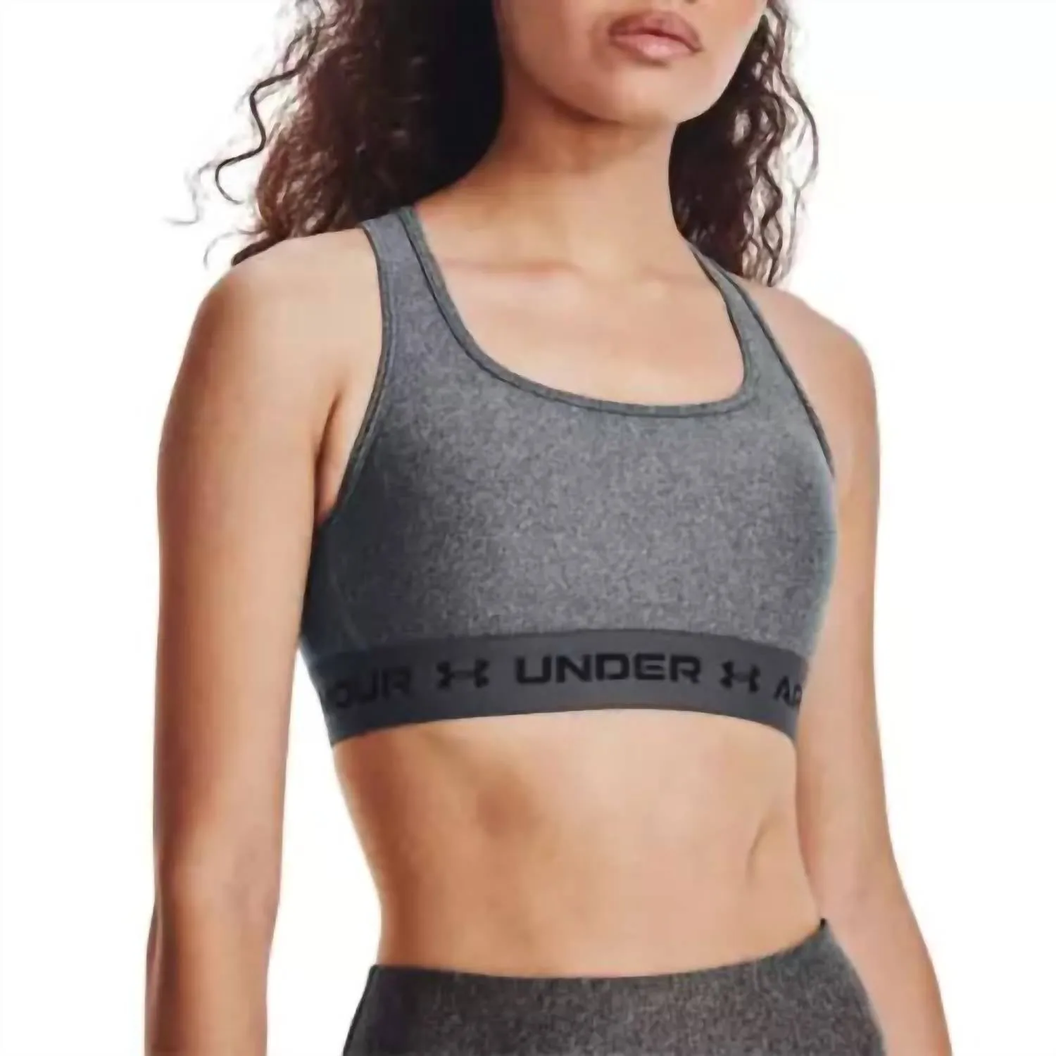 Mid Crossback Sports Bra In 019-Charcoal Light Heather