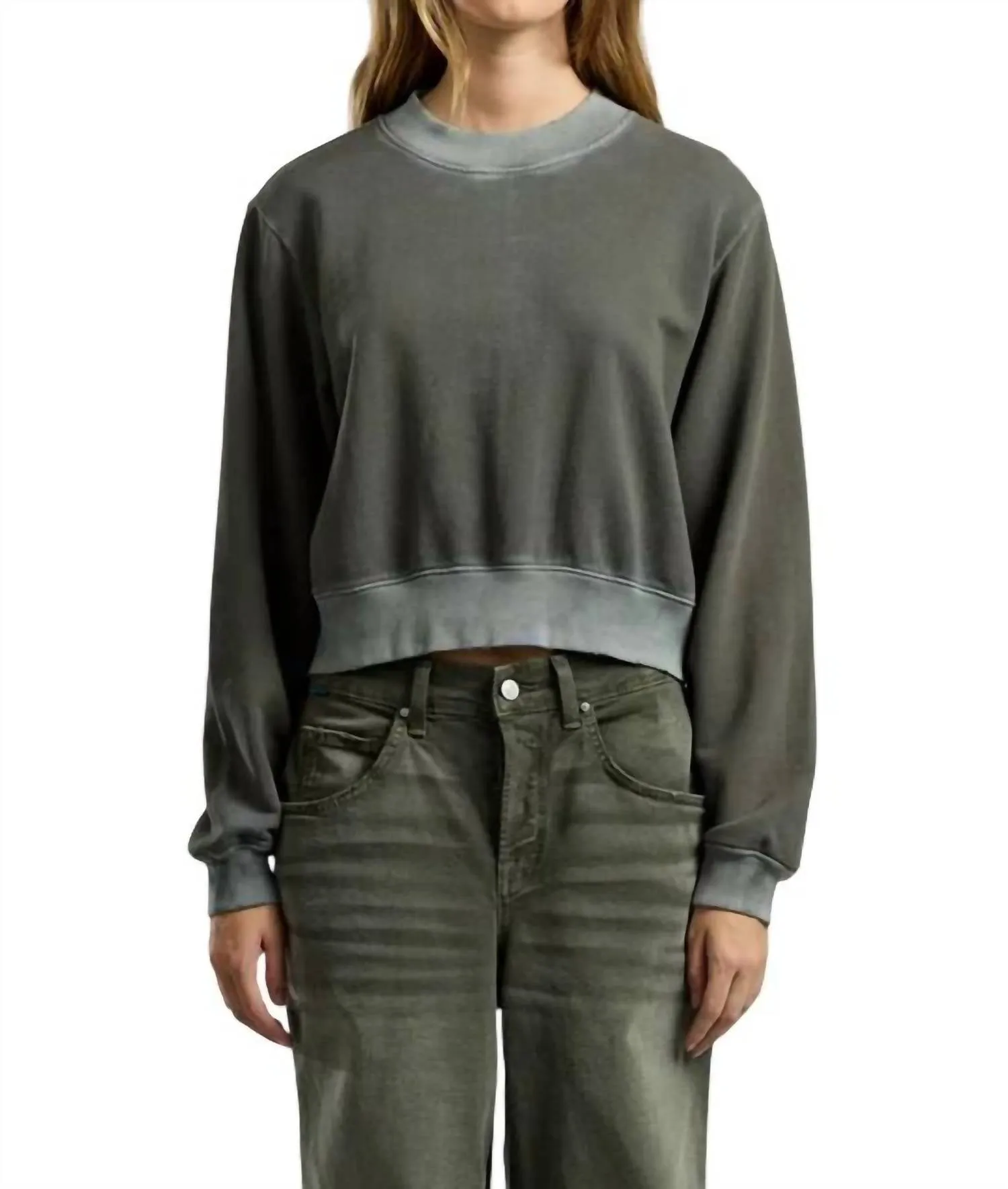Milan Crew Sweatshirt In Vintage Steel Gray