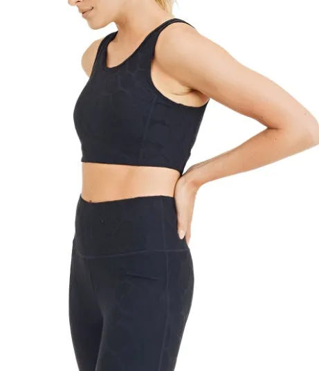Mono B 3D Giraffe Jacquard TACTEL? Sports Bra AT8040