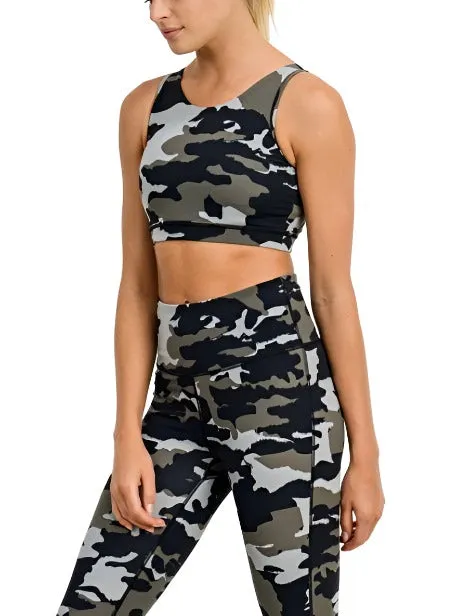 Mono B Jungle Camo Criss Cross Bra AT2627 and Plus