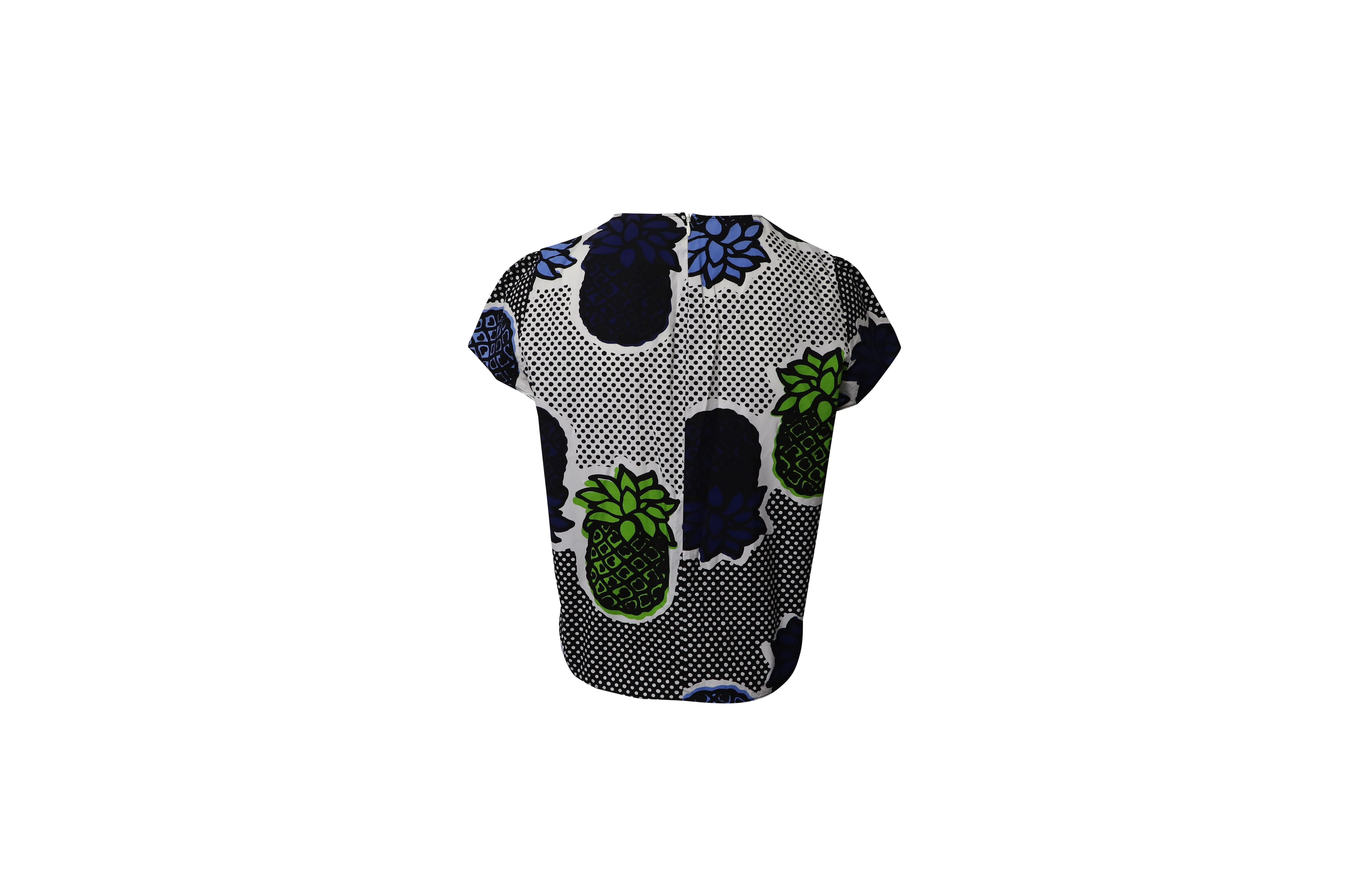 Moschino Pineapple Print Top in Multicolor Cotton