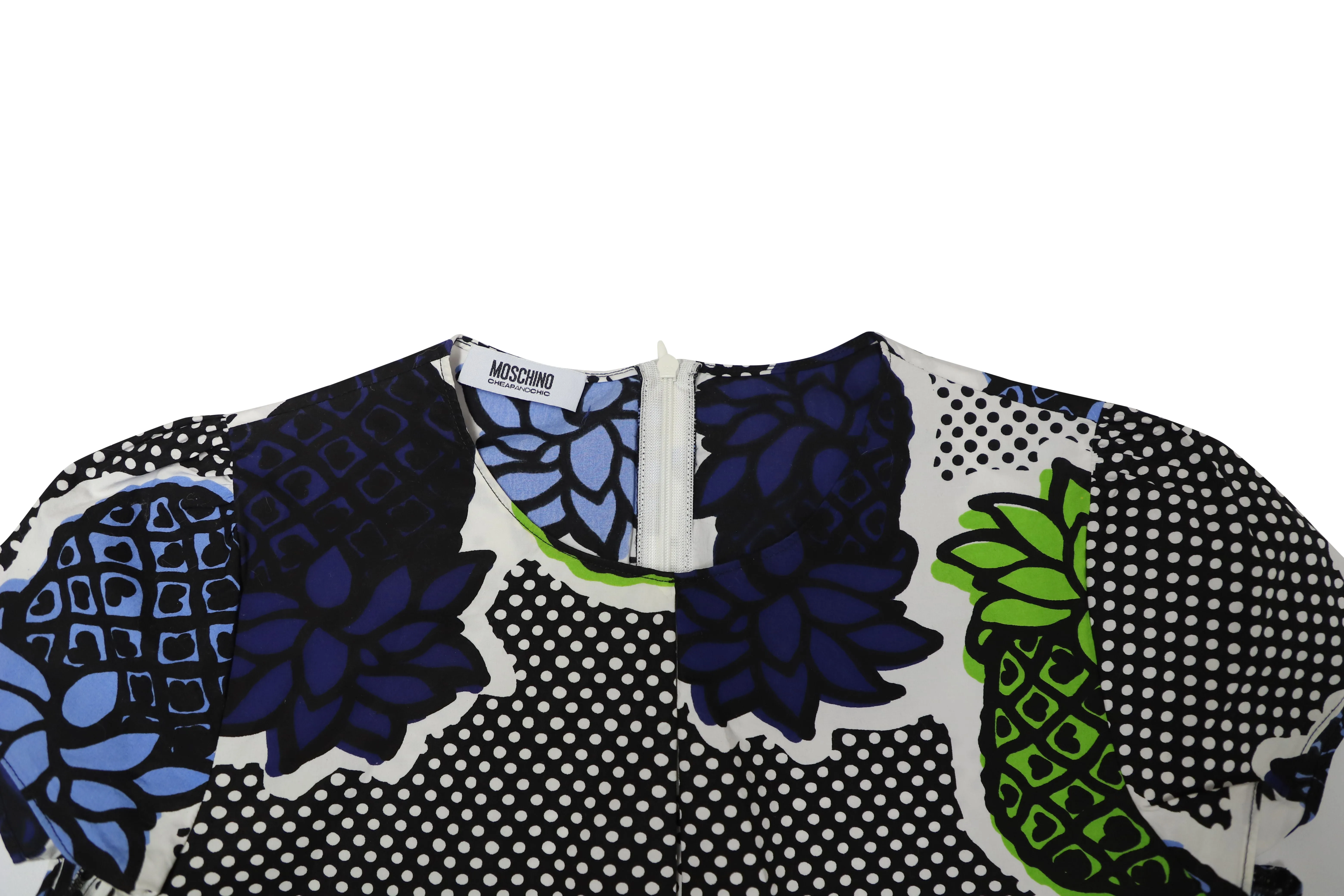 Moschino Pineapple Print Top in Multicolor Cotton
