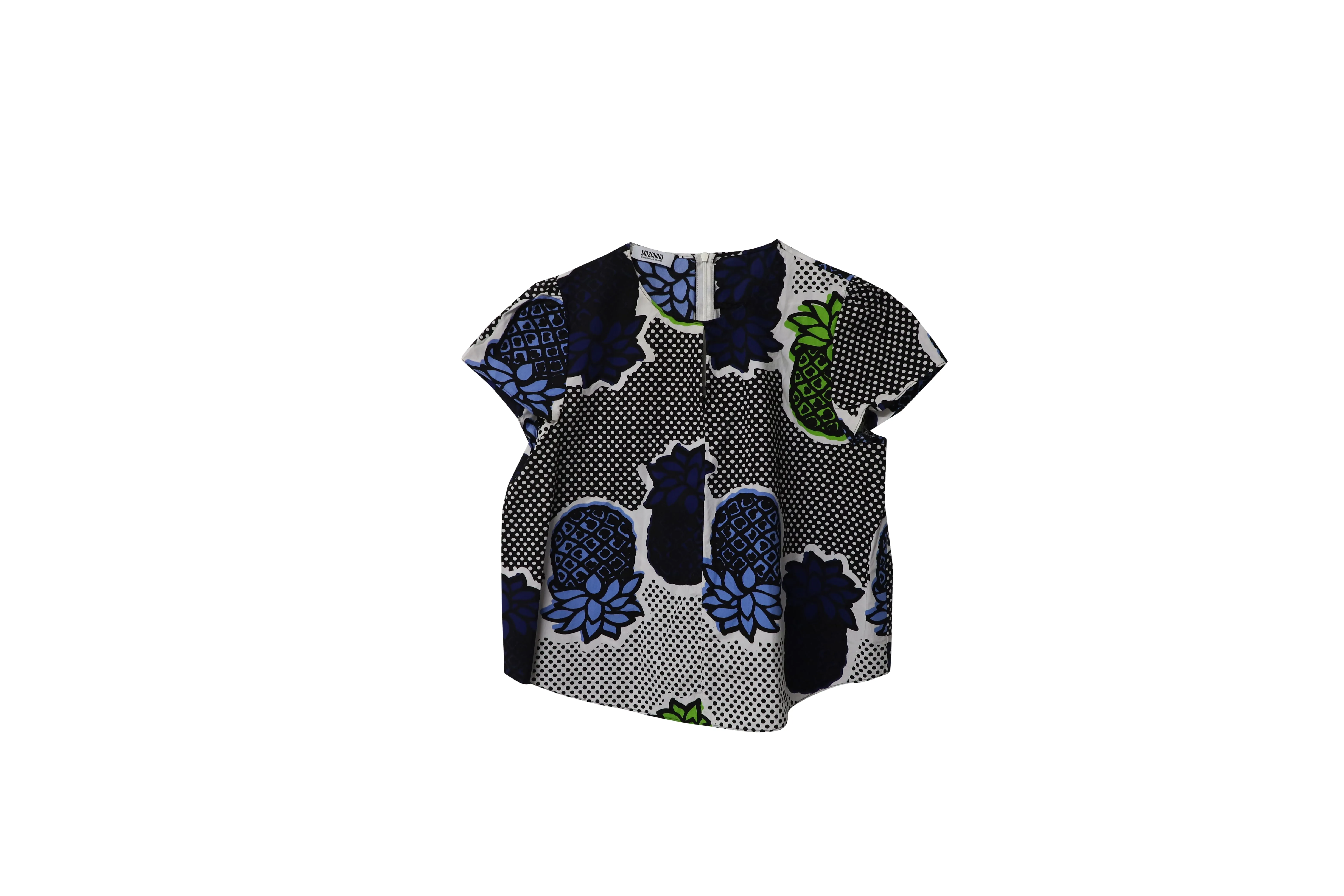 Moschino Pineapple Print Top in Multicolor Cotton