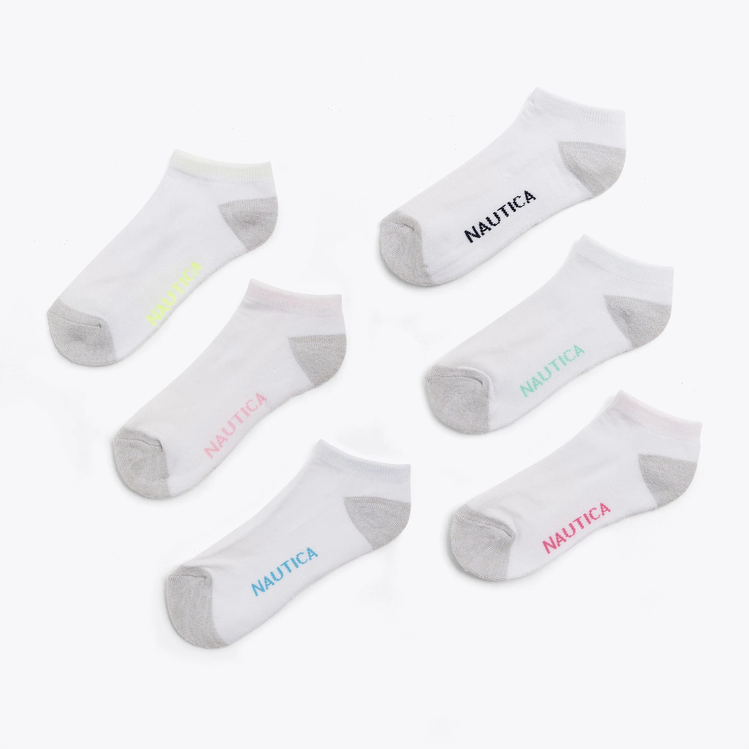 Nautica Womens Athletic Low Cut Socks, 6-Pack