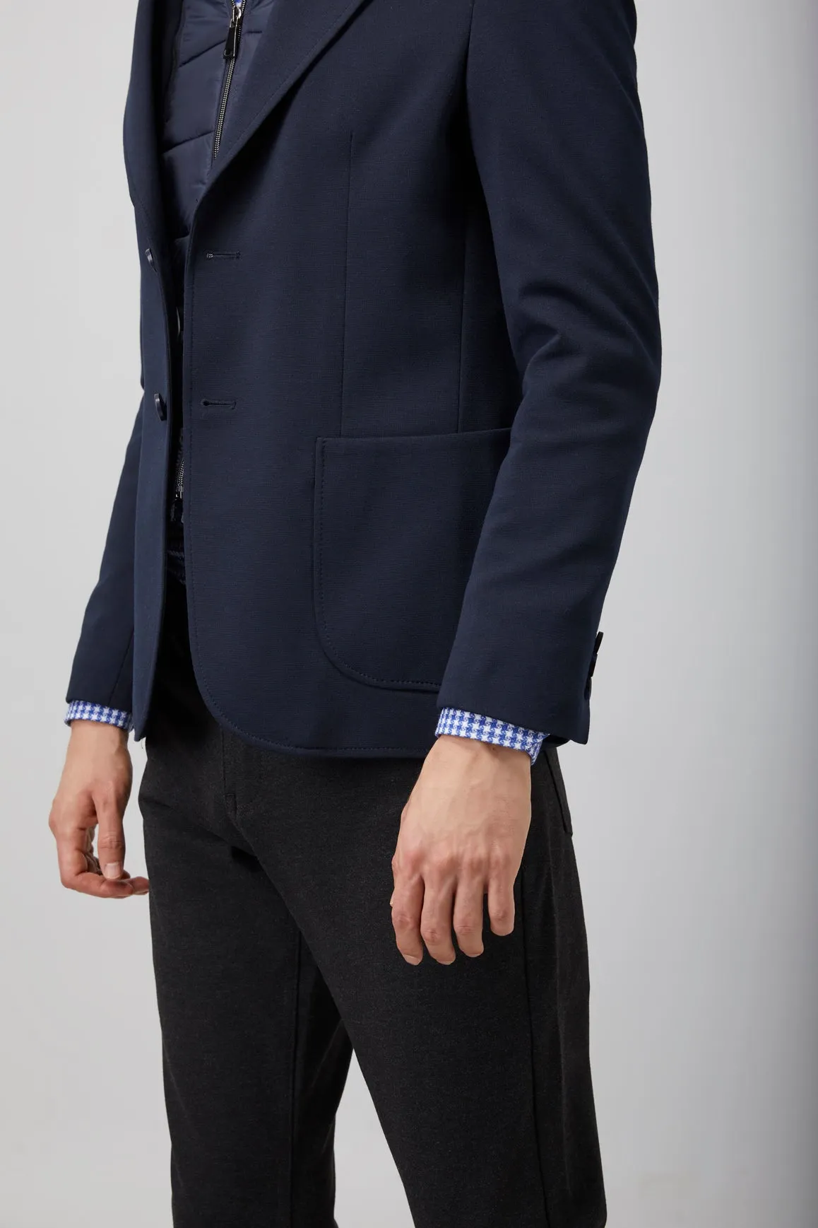 Navy Puffer Hood Sportcoat