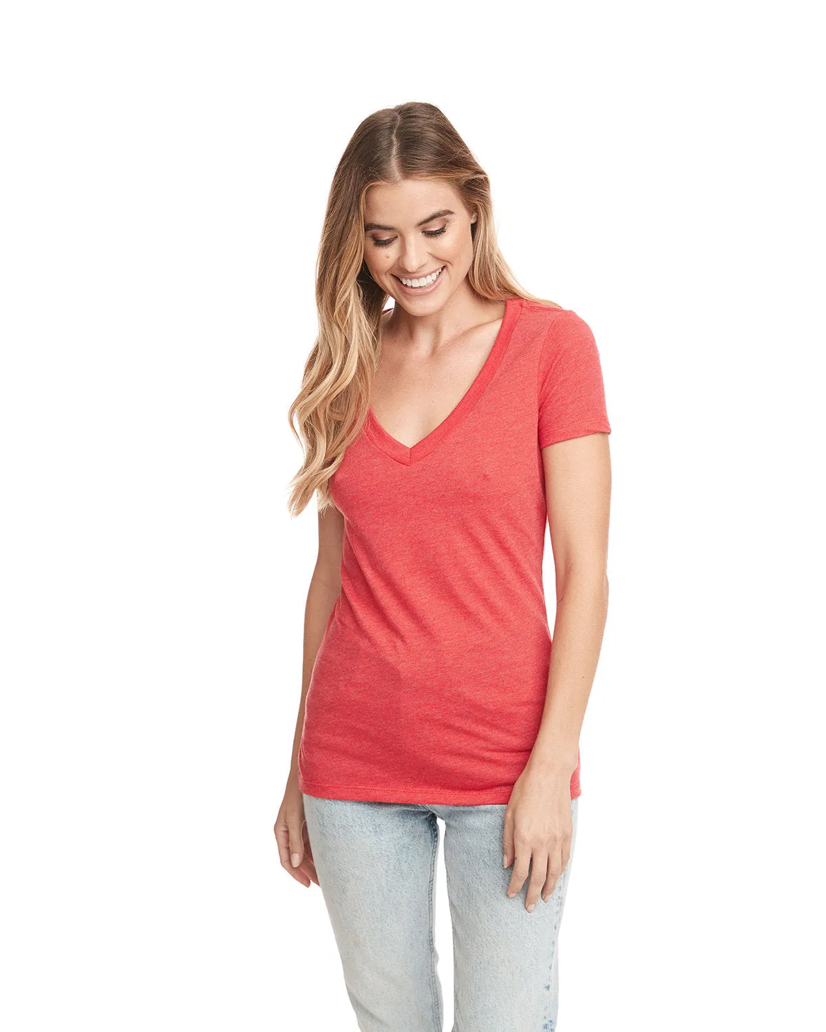 Next Level 6640 Ladies' CVC Deep V-Neck T-Shirt