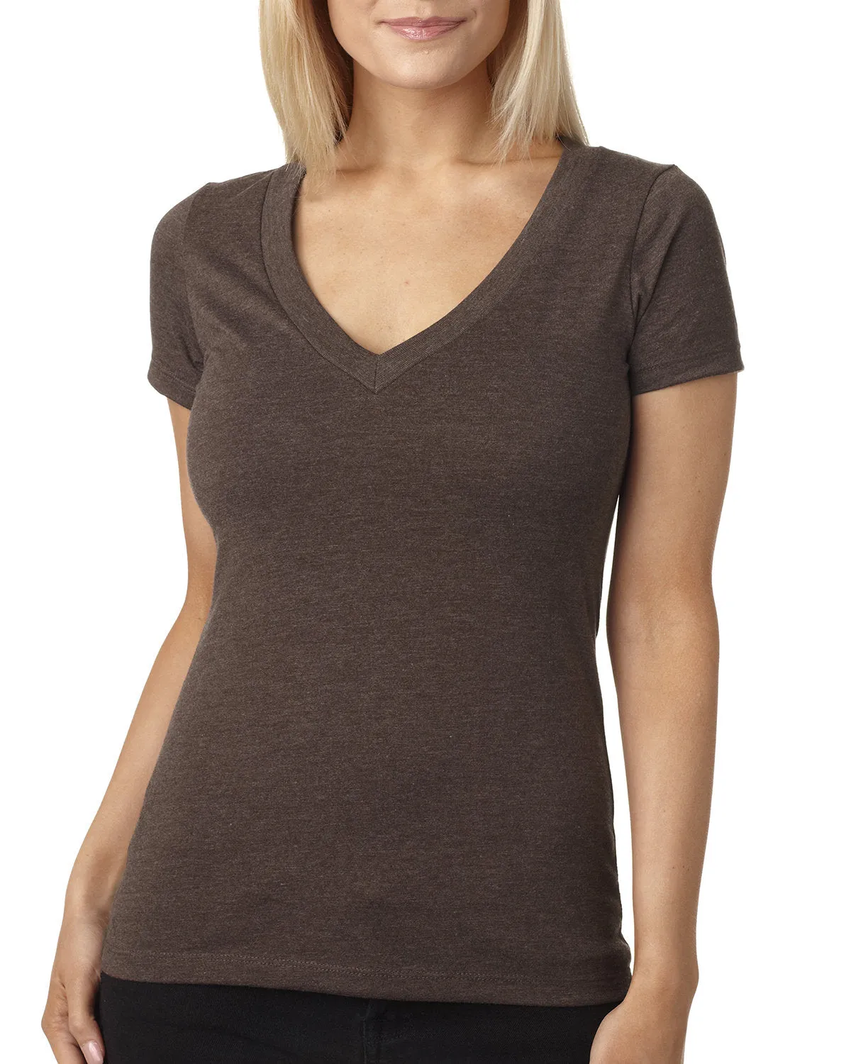 Next Level 6640 Ladies' CVC Deep V-Neck T-Shirt