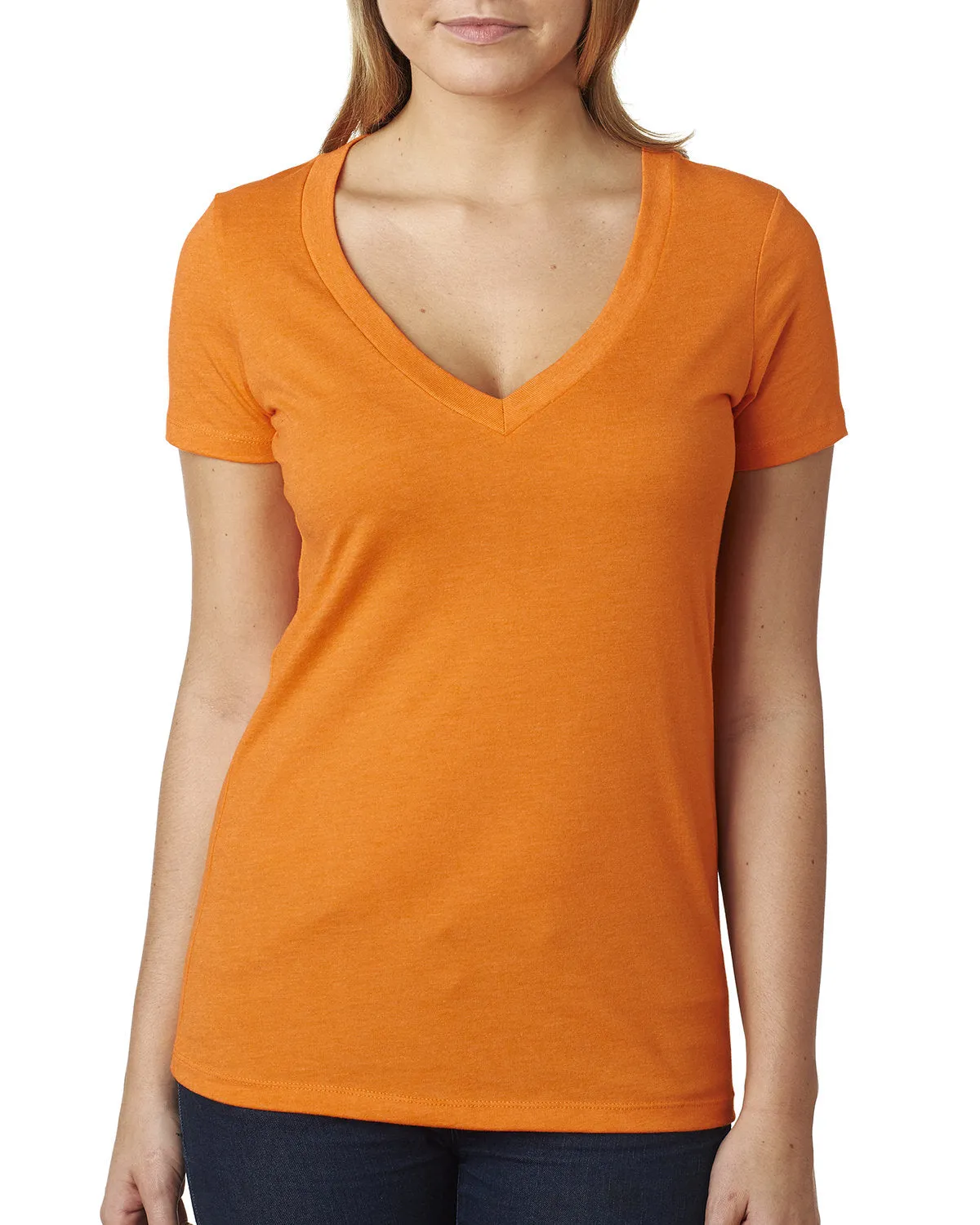 Next Level 6640 Ladies' CVC Deep V-Neck T-Shirt